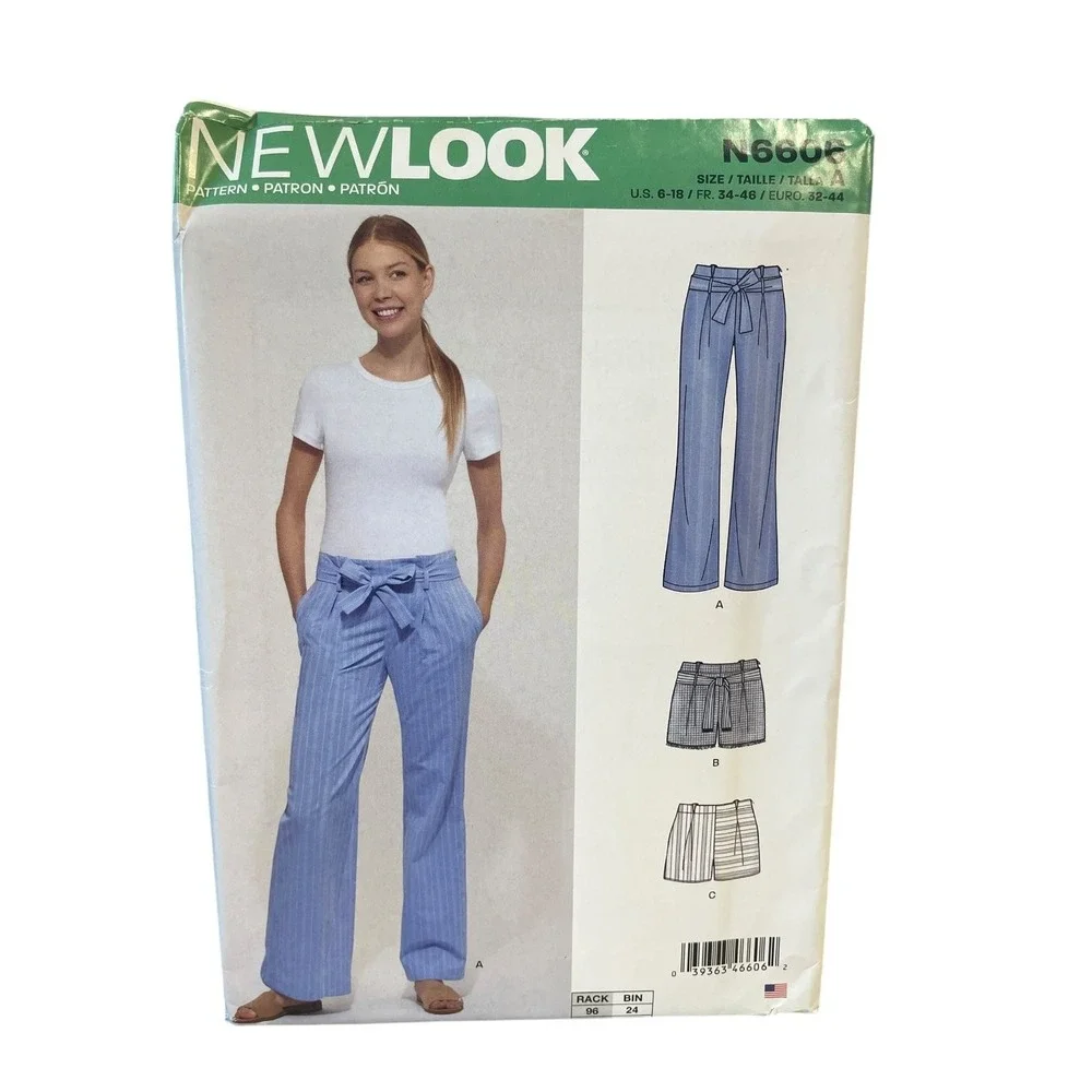 New Look N6606 Pants Shorts Sewing Pattern Size 6-18